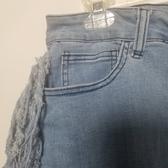 Women's Stretch Denim Fringe Western Shorts Sz 11 - Picture 5 of 6